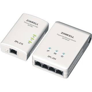  Zinwell 200 Mbps Digital Home Powerline Ethernet Adapters 