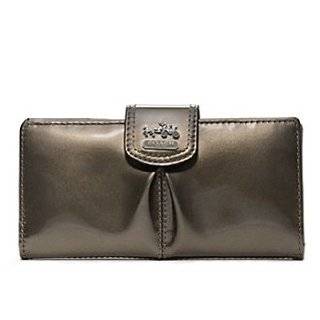   Coach Poppy Leather Zip Around Wallet 47070 Black: Clothing