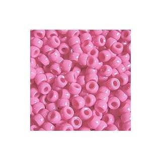  Neon Pink Pony Beads 9x6mm 500pc: Home & Kitchen