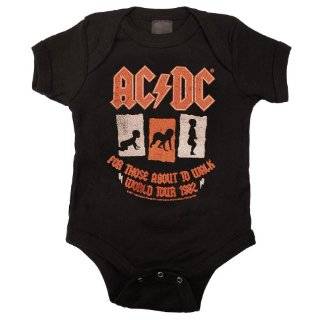Kiditude AC / DC for Those About to Walk Baby Onesie Bodysuit, Black