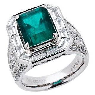  Colombian Emerald and Diamond Ring in 18kt white gold 