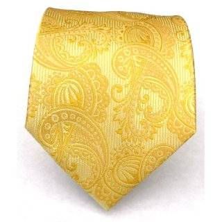   DARK YELLOW GOLD NeckTie Handkerchief Mens Neck Tie Set: Clothing