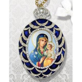  Jeweled Russian Icon Pendant Medal Madonna & Child New 