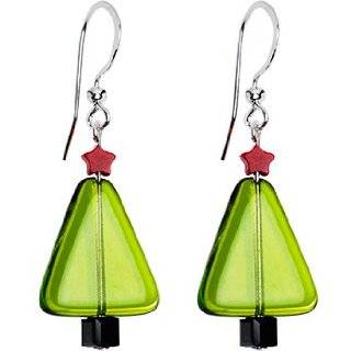 Handcrafted Holiday Christmas Tree Earrings