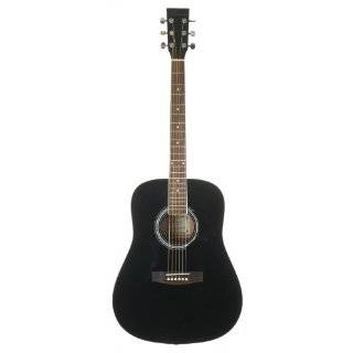   Full Size Dreadnought Acoustic Guitar   Black: Musical Instruments