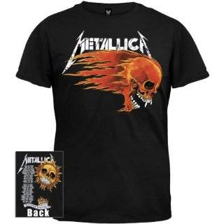  Metallica Flaming Sun two sided black t shirt: Clothing