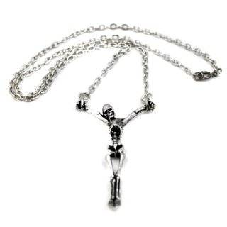  The Key to Life Skeleton Crystal Heart Necklace Jewelry