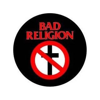   Religion   Red Logo (Anti Cross Below on Black)   1 1/4 Button / Pin