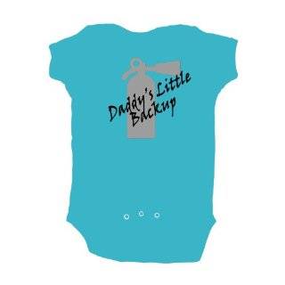 Baby Daddys Little Backup Print Turquoise One Piece Bodysuit