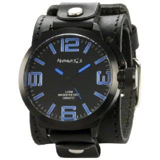   Mens KIN76L Signature Blue SQDrive Leather Cuff Band Watch Watches