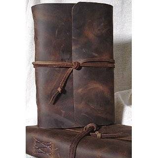   Leather Journal with Compass Accent, Leather Strap Closure: Clothing