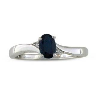  1/2ct Blue Topaz and Diamond Ring in Sterling Silver 
