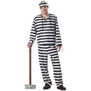  Jailbird Convict Costume Adult Clothing