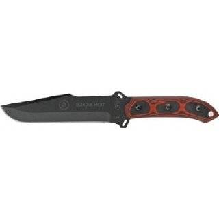 Tops Knives MRHT01 Marine Heat Fixed Blade Knife with Black & Red G 10 