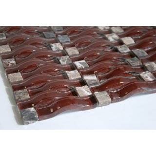    Summer   2x2 Red, Gold & Brown Glass Tile: Home Improvement
