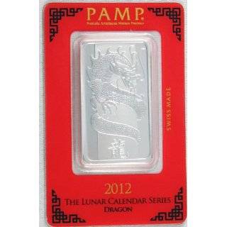 PAMP Suisse Lunar Year Of The Dragon 1 oz Ounce Silver Bar .999 Fine 