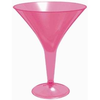 Hot Pink Plastic 8 oz. Martini Glasses (20 count)