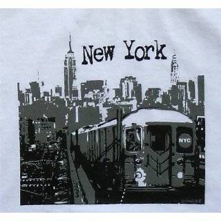   Original NY Tee Shirt With Urban Subway and Skyline Artwork By Noahart