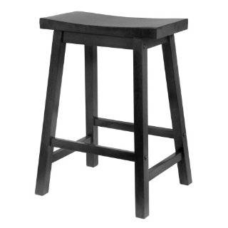 Winsome Saddle Seat 24 Inch Counter Stool, Black