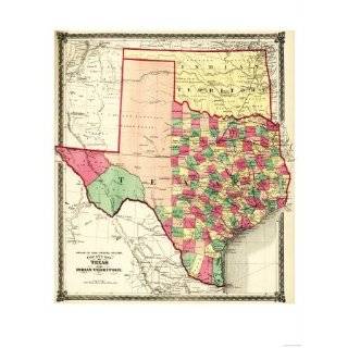 Texas and Indian Territory   Panoramic Map Premium Poster Print, 18x24