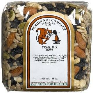 Bergin Nut Company Trail Mix Raw, 16 Ounce Bags (Pack of 4)