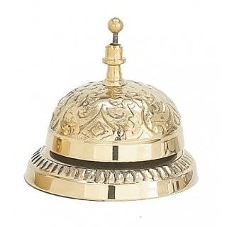  Huge Brass Plated Service Desk Bell ~ Hotel Counter Bell 
