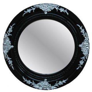 Traditional Glossy Black Decorative Round Framed Mirror Today $59.99