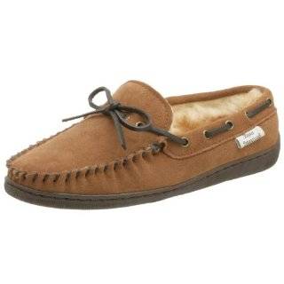 by Slippers International Mens Shearling Suede Moccasin Shoes