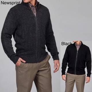 Geoffrey Beene Mens Stand Collar Full Zip Sweater