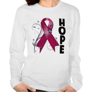 Sickle Cell Anemia Floral Hope Ribbon Tee Shirt