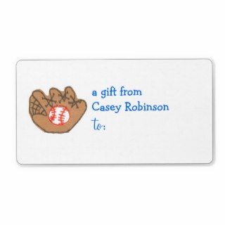 Personalized gift tag label    baseball theme