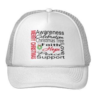 Merry Christmas Lung Cancer Ribbon Collage Hats