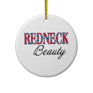 Redneck Beauty Confederate Flag Christmas Ornament