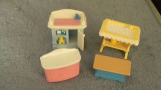Fisher Price Loving Family Lot Children Baby Dolls Dogs Accessories Furniture