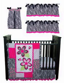 New Baby Girl Pink Crib Bedding Set Includes Quilt Bed Skirt Crib Sheet