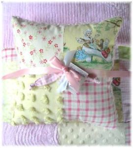 Vintage Nursery Rhyme Chenille Baby Quilt Crib Bedding