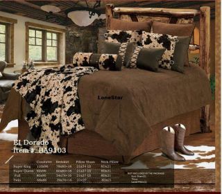 Western Cowhide Cross Cowboy Comforter Bedding Set