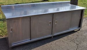 8 Foot Long Heavy Duty Stainless Steel 4 Door Cabinet Work Prep Table 96" x 30"