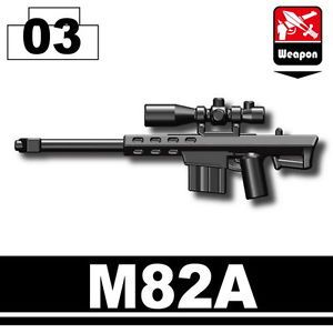 Sniper Rifle M82A 50 Cal Barrett Compatible w Minifigs Custom SWAT Army