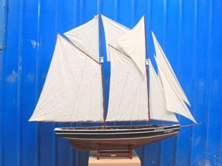 Bluenose 80" Tall Sailboat Wooden Vintage Model SHIP Sailboat Decor