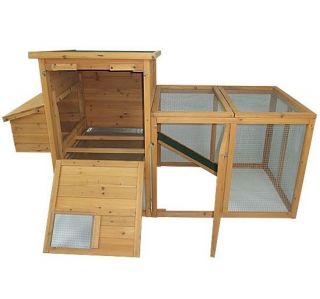 Pawhut Outdoor Wooden Hen House Poultry Egg Box Enclosure Chicken Coop w Run