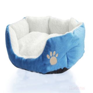 Blue Pet Dog Puppy Cat Soft Fleece Warm Bed House Plush Cozy Nest Mat Bed Mat