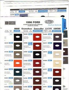 1996 Ford Lincoln Mercury Thunderbird Ford Truck Paint Chips Dupont