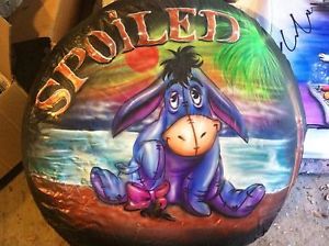 Airbrushed Leopard Eeyore Palm Tree Design Tire Cover Wheel Cover 32 Inch