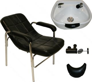 New White Ceramic Shampoo Bowl Comfort Curve Chair Barber Beauty Salon Equipment