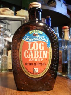 Vintage 1970 S Log Cabin Benjamin Franklin 24 Oz Syrup Bottle