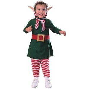 Lil' Elf Suit Toddler Baby Santa Claus Helper Fancy Dress Christmas Costume