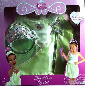 Disney Princess Tiana Dress Up Set Children Kids Toddler Girls Costume Play Toys