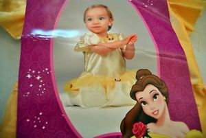 New Disney Princess Baby Belle Costume Size 6 12 Months Yellow Girls Gown