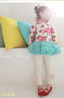 New Kids Toddlers Girls Party Lovely Flower Long Sleeve Tulle Tutu Dress sz2 8Y